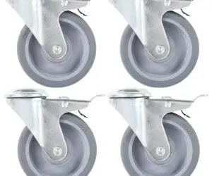 vidaXL Roți pivotante cu gaură șurub, frâne duble, 4 buc., 100 mm