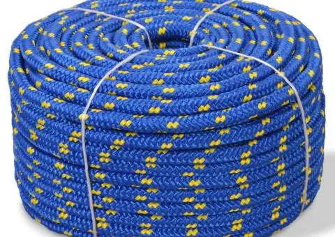 Frânghie marinărească din polipropilenă, albastru, 250 m, 12 mm