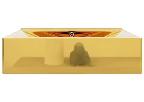 Chiuvetă cu preaplin, auriu, 60x46x16 cm, ceramică - 4/5