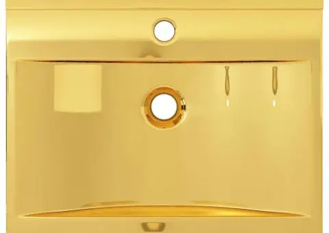 Chiuvetă cu preaplin, auriu, 60x46x16 cm, ceramică - 5/5
