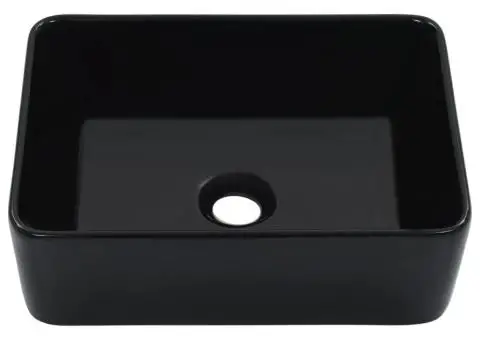 Chiuvetă de baie, negru, 40 x 30 x 13 cm, ceramică - 2/5