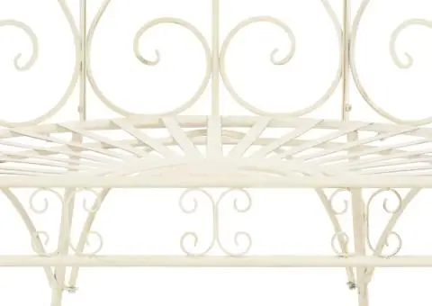 Bancă de grădină, alb vintage, 95 cm, fier - 5/5