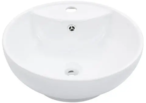 Chiuvetă cu preaplin, alb, 46,5 x 18 cm, ceramică - 2/5