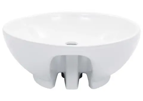 Chiuvetă cu preaplin, alb, 46,5 x 18 cm, ceramică - 3/5