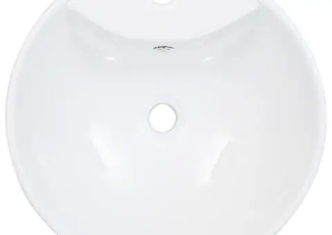 Chiuvetă cu preaplin, alb, 46,5 x 18 cm, ceramică - 4/5