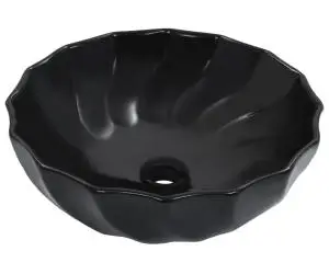 vidaXL Chiuvetă de baie, negru, 46 x 17 cm, ceramică