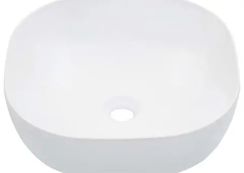 Chiuvetă de baie, alb, 42,5x42,5x14,5 cm, ceramică - 2/5