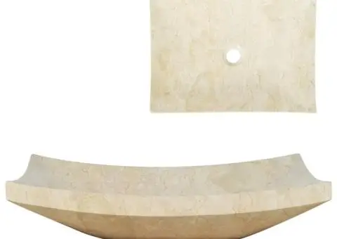 Chiuvetă, crem, 50 x 35 x 12 cm, marmură - 1/5