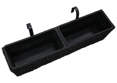 Jardiniere, 2 buc., negru, zambilă de apă - 4/5