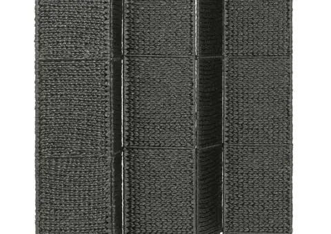 Paravan cameră cu 5 panouri, negru, 193x160 cm, zambilă de apă - 2/5