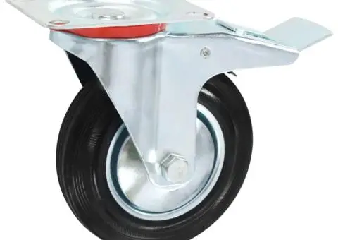 Roți pivotante cu frâne duble, 4 buc., 160 mm - 3/5