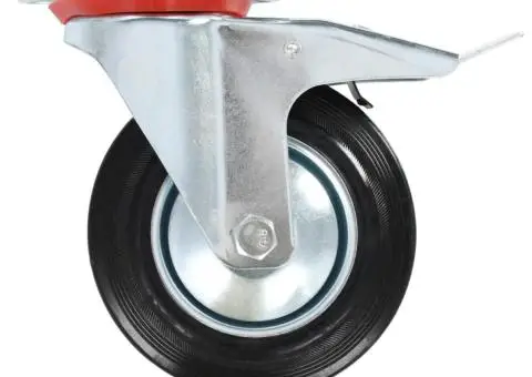 Roți pivotante cu frâne duble, 4 buc., 160 mm - 4/5