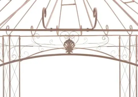 Pavilion de grădină, maro antichizat, 4 m, fier - 3/5