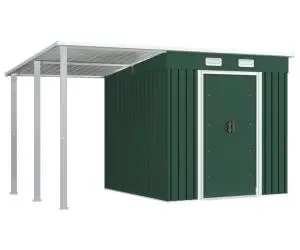 vidaXL Șopron grădină, acoperiș extins, verde, 346x193x181 cm, oțel