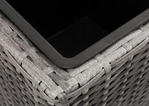 Straturi înălțate de grădină, 3 buc., gri, poliratan - 5/5