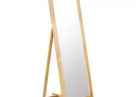 Oglindă, 48 x 46,5 x 150 cm, lemn masiv de stejar - 1/5