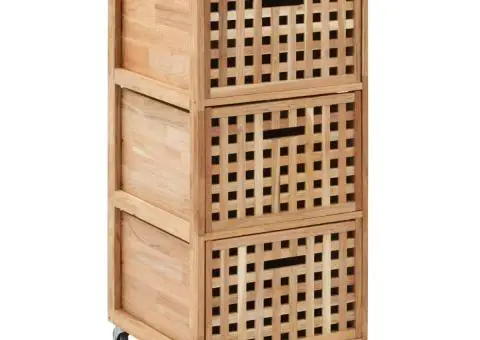 Dulap de baie, 41 x 41 x 91 cm, lemn masiv de nuc - 1/5