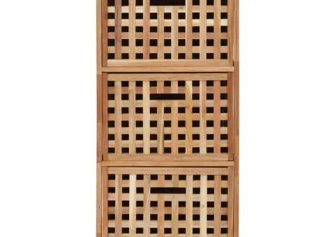 Dulap de baie, 41 x 41 x 91 cm, lemn masiv de nuc - 3/5