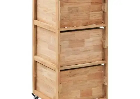 Dulap de baie, 41 x 41 x 91 cm, lemn masiv de nuc - 4/5