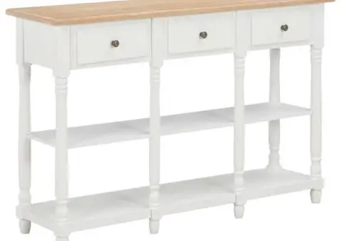 Masă consolă, alb, 120 x 30 x 76 cm, MDF - 1/5