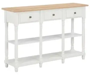 vidaXL Masă consolă, alb, 120 x 30 x 76 cm, MDF