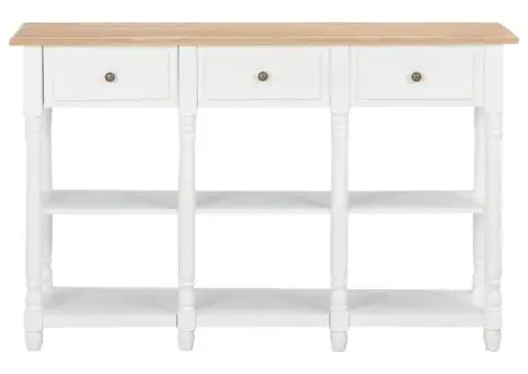 Masă consolă, alb, 120 x 30 x 76 cm, MDF - 2/5