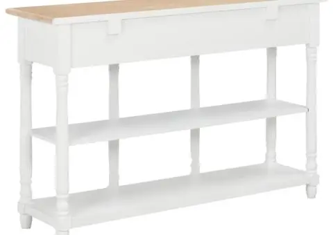 Masă consolă, alb, 120 x 30 x 76 cm, MDF - 3/5