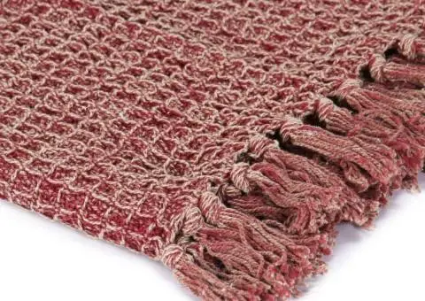 Pătură decorativă, vișiniu, 160 x 210 cm, bumbac - 3/5