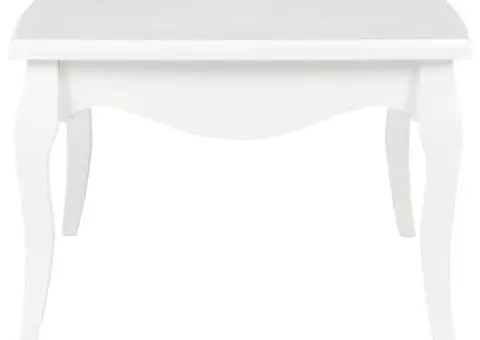 Măsuță de cafea, alb, 110x60x40 cm, lemn masiv de pin - 3/5