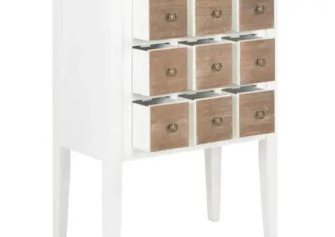 Servantă, alb, 54 x 30 x 80 cm, lemn masiv - 2/5