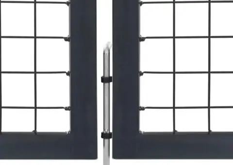 Poartă de grădină cu stâlpi, antracit, 350 x 100 cm, oțel - 4/5