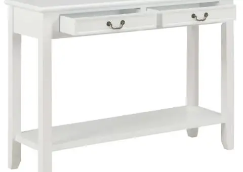 Masă consolă, alb, 110 x 35 x 80 cm, lemn - 2/5