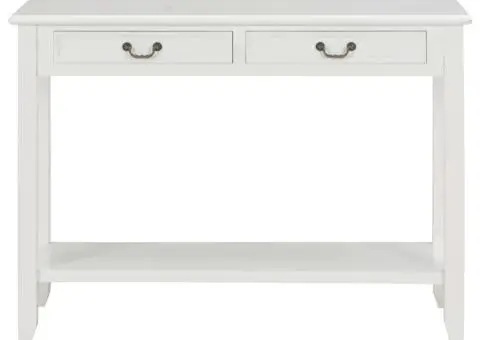 Masă consolă, alb, 110 x 35 x 80 cm, lemn - 3/5