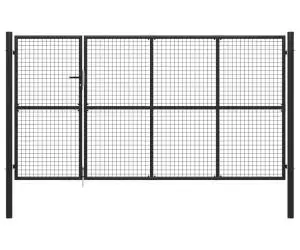 vidaXL Poartă de grădină, antracit, 350 x 150 cm, oțel