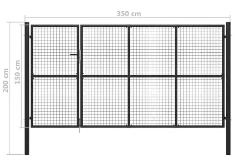 Poartă de grădină, antracit, 350 x 150 cm, oțel - 5/5