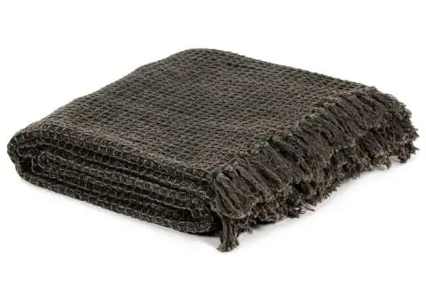 Pătură decorativă, antracit/maro, 125 x 150 cm, bumbac - 2/5