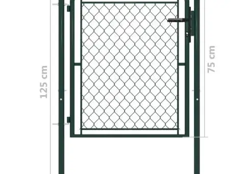 Poartă de grădină, verde, 100 x 75 cm, oțel - 4/4