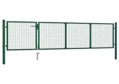 Poartă de grădină, verde, 350 x 75 cm, oțel - 2/5