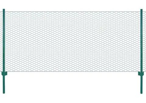 Gard din plasă de sârmă cu stâlpi, verde, 25 x 0,5 m, oțel - 1/4