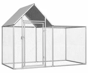 vidaXL Coteț pentru păsări, 2 x 1 x 1,5 m, oțel galvanizat