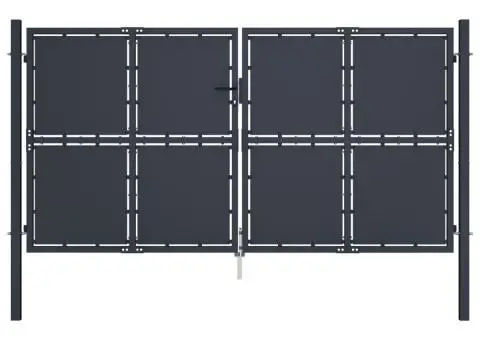 Poartă de grădină, antracit, 300 x 150 cm, oțel - 1/5