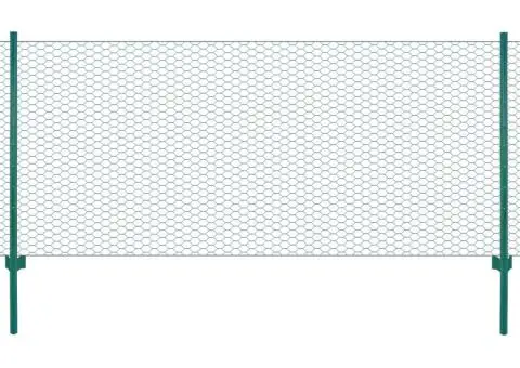 Gard din plasă de sârmă cu stâlpi, verde, 25 x 0,5 m, oțel - 1/4