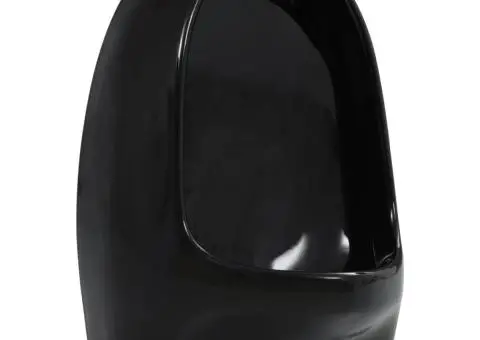 Pisoar de perete cu supapă pentru spălare, negru, ceramică - 5/5