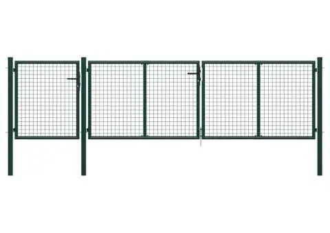 Poartă de grădină, verde, 400 x 75 cm, oțel - 1/5