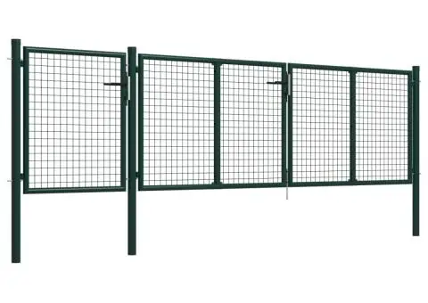 Poartă de grădină, verde, 400 x 75 cm, oțel - 2/5