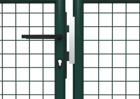 Poartă de grădină, verde, 400 x 75 cm, oțel - 3/5