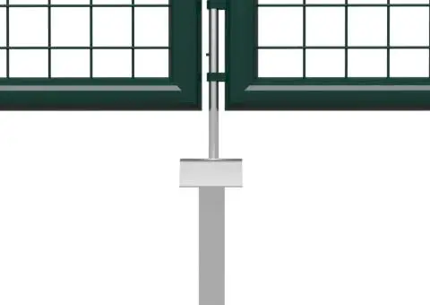 Poartă de grădină, verde, 400 x 75 cm, oțel - 4/5