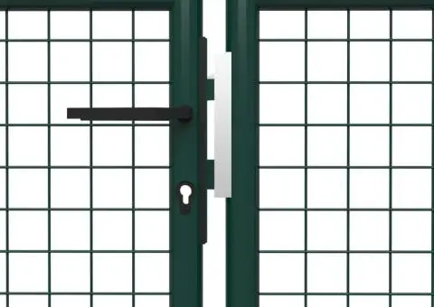 Poartă de grădină, verde, 500 x 150 cm, oțel - 4/5