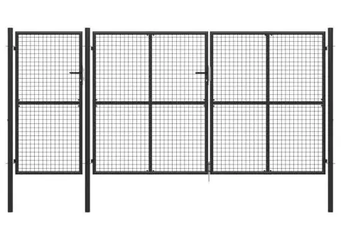Poartă de grădină, antracit, 400 x 150 cm, oțel - 1/5