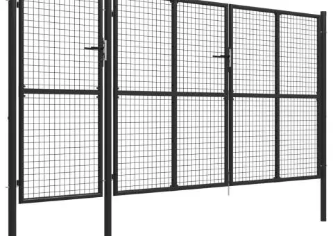 Poartă de grădină, antracit, 400 x 150 cm, oțel - 2/5